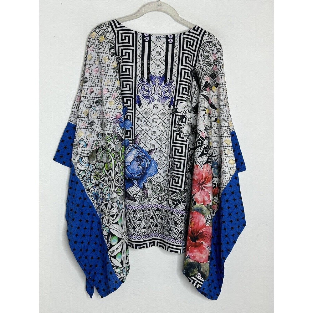 Tolani Collection Sz XL Floral Multicolor Floral Graphic Kaftan Blouse Top NEW - Picture 7 of 7